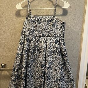 Altar'd State White and Navy Floral Mini Dress